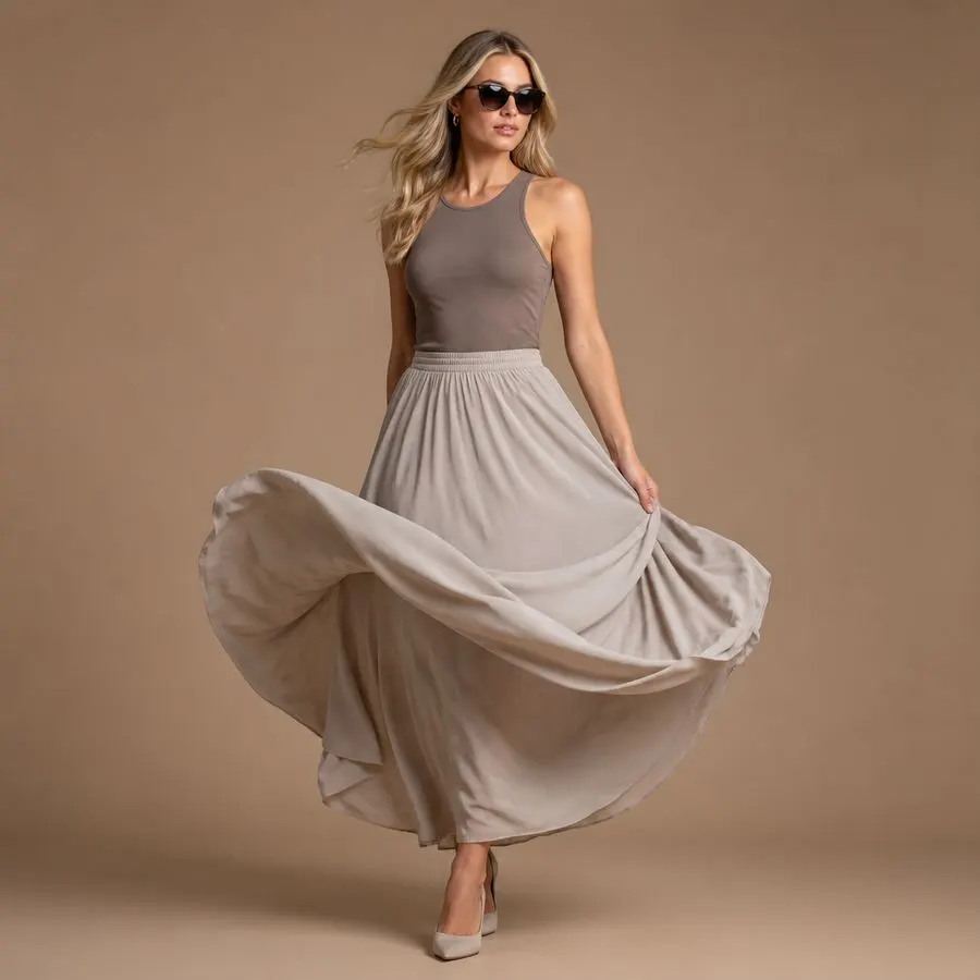 Wind-Swept Maxi Skirt