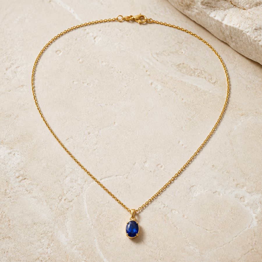 Sapphire Oval Pendant