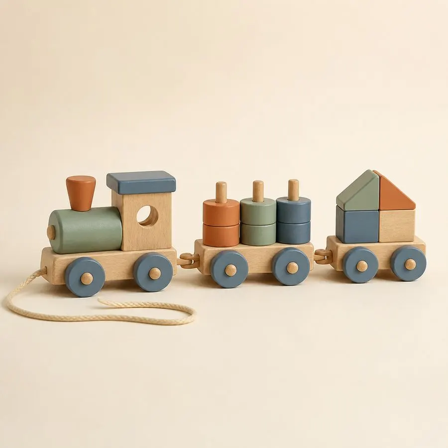Pull-Along Wooden Train